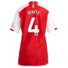Levné Arsenal 2023-24 White 4 Dámské Domácí Fotbalové dresy Krátký Rukáv